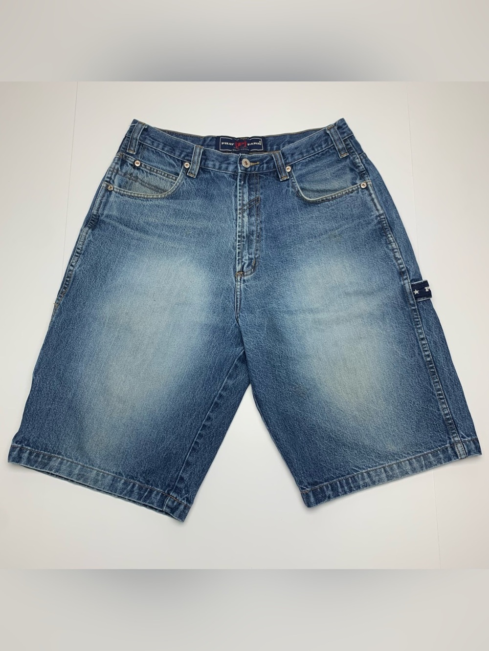 Vintage Phat Farm Farmers Jean Shorts Y2k Carpenter Baggy Hip Hop Denim Jorts 32